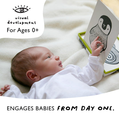 Wee Gallery High Contrast Baby Cards - Black and White Cards for Newborns, 6 to 12 Months Baby Flash Cards, Tummy Time and Visual Stimulation Art Cards - Ocean Animals