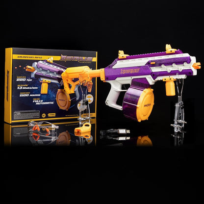 Sirius Gel Ball Blaster Gun 220FPS (XL Size), Full Auto Electric Water Bead Rifle with 1500 Capacity Mag, 1800mAh Rechargeable Battery, Splatter Ball Toy for Age 14+ & Adults (Purple)