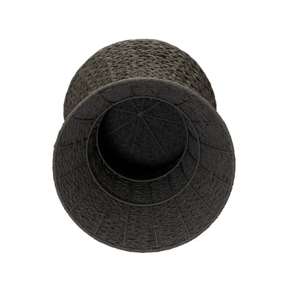Household Essentials Handwoven Paper Rope Stool with Hourglass Shape, Gray