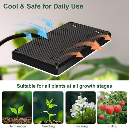 LBW Grow Light for Indoor Plants, Quad-Head Standing Plant Light, Full Spectrum, Wide Coverage, 63” Adjustable Height, Plug & Play