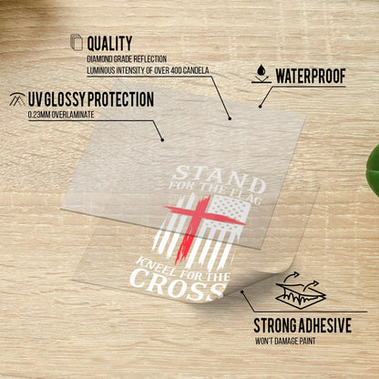 Premium Stand for The Flag Kneel for The Cross Vinyl Decal – Weatherproof Durable Sticker for Car, Truck, Laptop, Toolbox, Window, Tumbler – Patriotic Christian Design (12x9 inches)