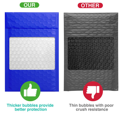 Metronic Bubble Mailers 4x8 Inch 50 Pack Royal Blue Waterproof Padded Envelopes Usable Size 4x7 Self Seal Adhesive Bubble Envelopes Padded Mailers for Small Business Shipping Envelopes for Jewelry