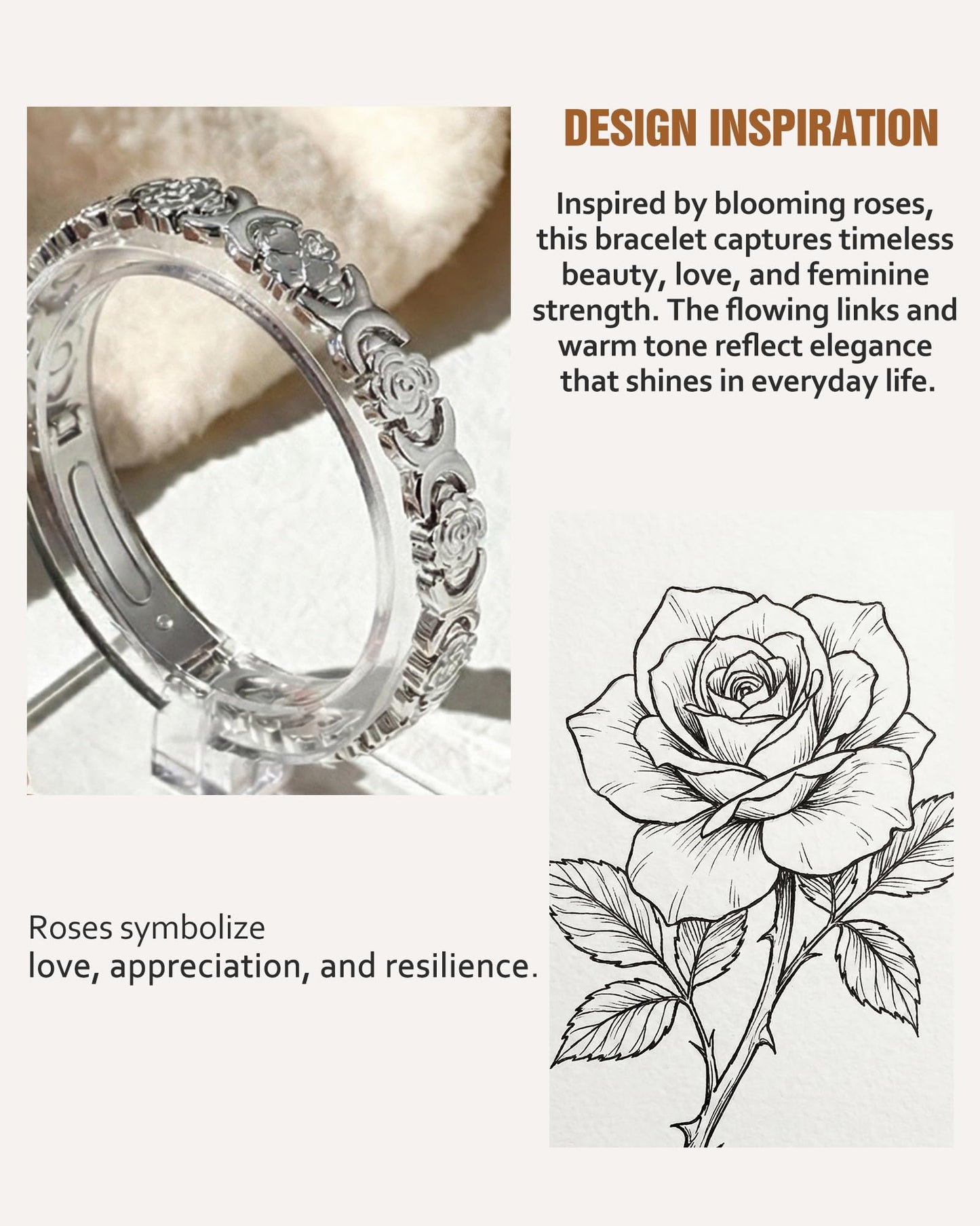 Jecanori Flower Copper Bracelets for Women, Effective Magnetic Therapy Bracelet for Women, Adjustable Pure Copper Jewelry Gift