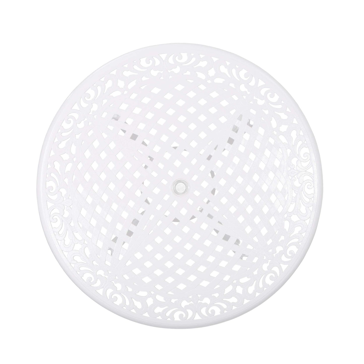 Christopher Knight Home Simon Outdoor Aluminum Round Dining Table, White