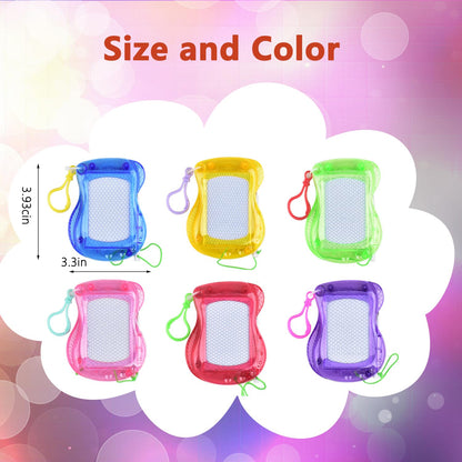 Plzoslly 24 Pack Mini Magnetic Drawing Board for Kids, Small Magnetic Doodle Board Set Backpack Keychain Clip Drawing Board, Erasable Sketch and Painting Pad for Party Favor, Boys and Girls(6 Colors)