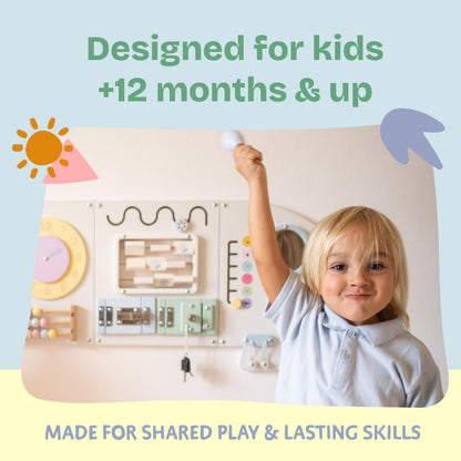 Sensory Wall Panel for Kids – Toddler Learning Activity Center - Emotional Development & Fine Motor Skills – Toddler Learning Activity Center- Busy board Montessori toys