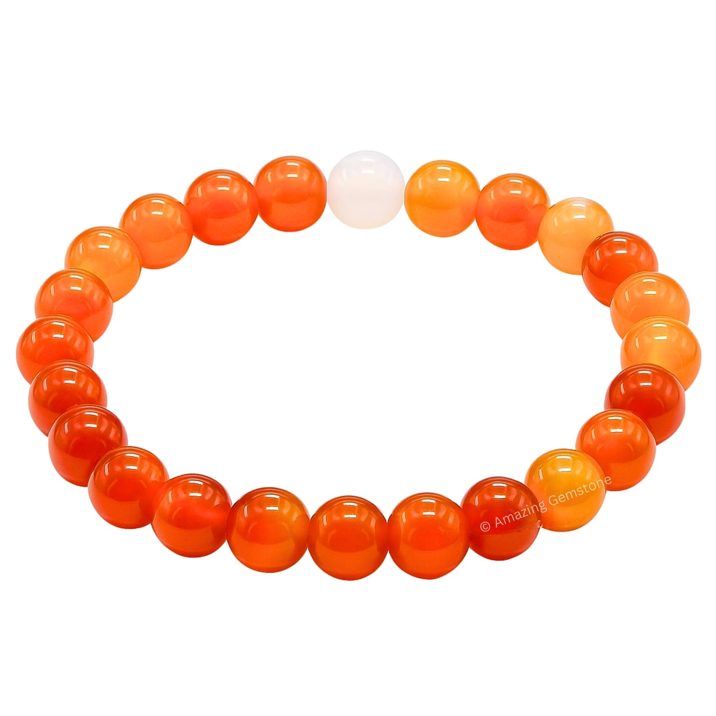 Amazing Gemstone Crystal Bracelet for Women Men's Gifts - Protection Healing Crystal Bracelet - 8mm Gemstone Beaded Stretchable Bracelet Pulseras Para Hombres Mujer Stocking Stuffers Mothers Day Gift (Carnelian)