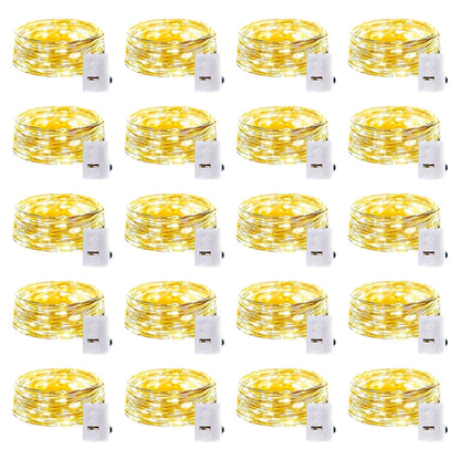 20 Pack LED Fairy Lights Battery Operated,3 Features Blinking Slowly Blinking & just on 7FT 20 LED Waterproof Mini Twinkle String Lights for Wedding Mason Jars Party Christmas Decorations(Warm White)