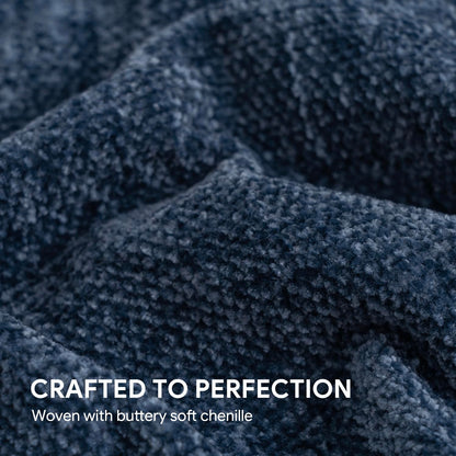 RECYCO Throw Blanket Soft Cozy Chenille Throw Blanket with Fringe Tassel for Couch Sofa Chair Bed Living Room Gift (Blue, 50'' x 60'')