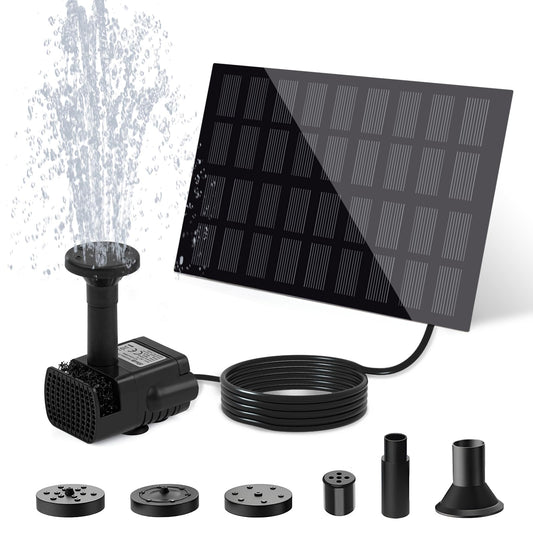 Solar Water Fountain for Bird Bath with Seperate Solar Panel 2W,Solar Fountain Pump for Pond,Water Feature Solar Water Pump