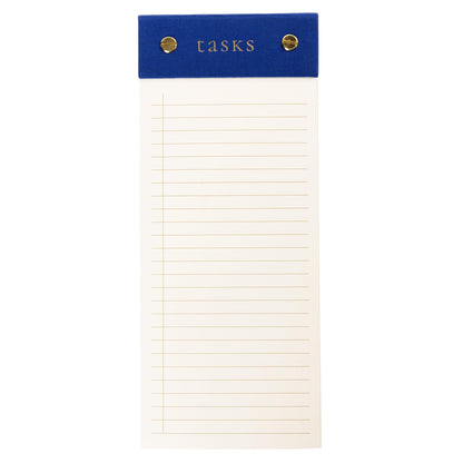 Graphique Post-Bound List Pad Luxe Collection, Perforated Sheets To-Do Notepad, Hardcover Binding, Gold Foil Embossing, 100 Pages, 4” x 9.75”, Colbalt Blue
