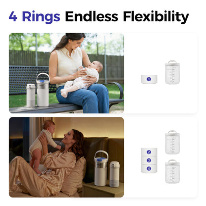 WONDBORN Portable Breast Milk Cooler, 4 Ice Rings, 360°Cooling with Vacuum Lid, Safe Chill for 30H+, 22oz Large Capacity with 2 Bottles, Rapid Chill to 40℉, Extra Wide Opening, Ideal for Work & Travel