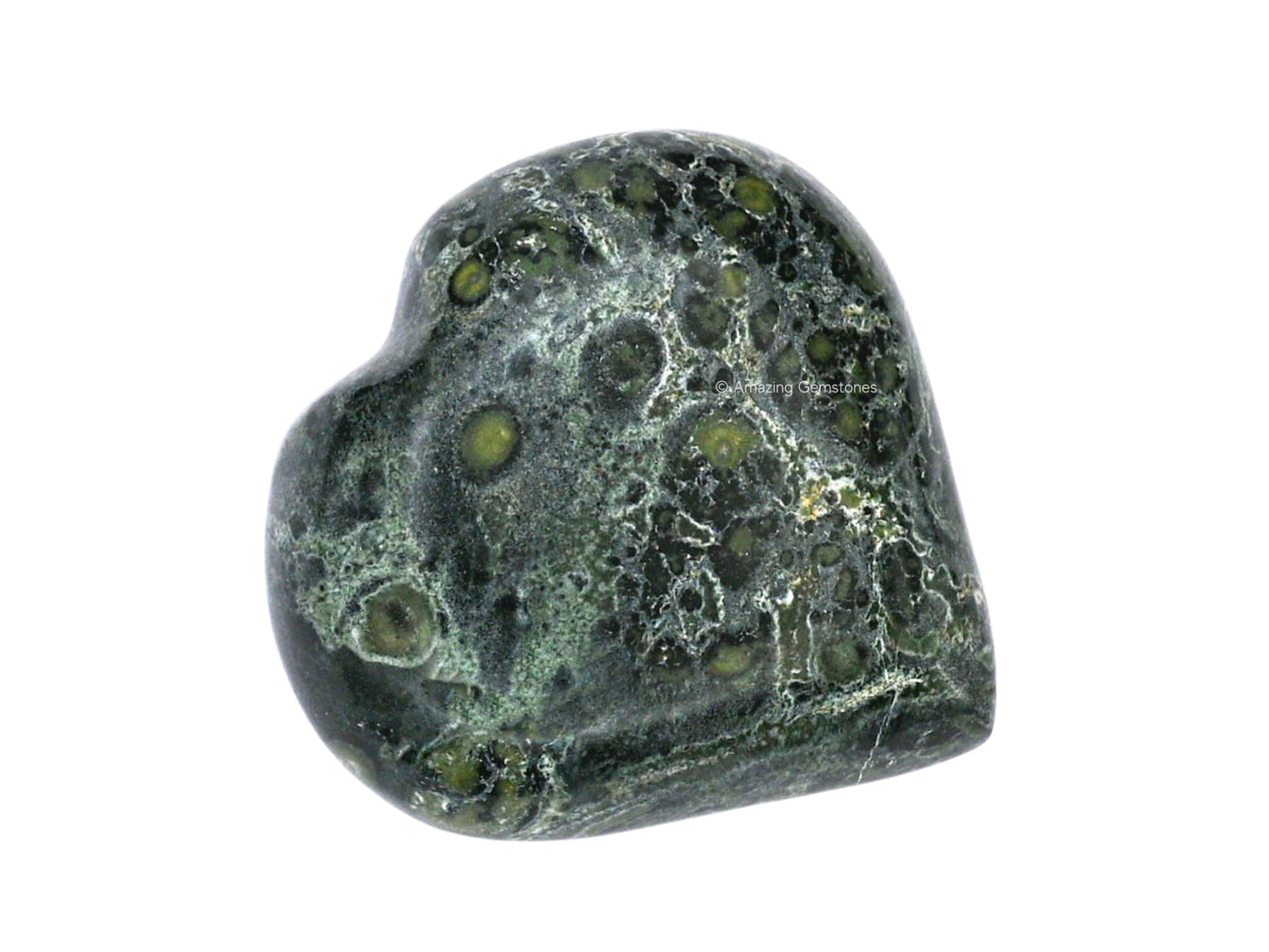 Amazing Gemstone Kambaba Jasper Crystal Heart Palm Stone - Pocket Massage Worry Stone for Natural Body Chakra Balancing, Reiki Healing and Crystal Grid
