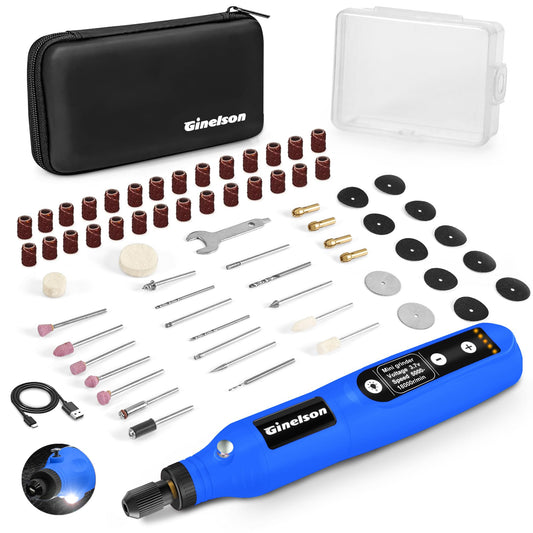 GINELSON Cordless Rotary Tool, 5 Variable Speed Mini Rotary Tool Kit with 70 Accessories, 3.7V Type-C Charging Power Rotary Tool for Engraving, Sanding, Polishing, Carving, Cutting, DIY Crafts