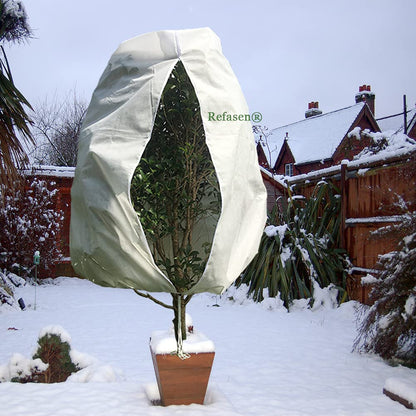 Refasen Plant Covers Freeze Protection,90”H X75”W 2.2oz Frost Blankets for Outdoor Plants Frost Cloth with Zipper Drawstring-Protect Trees Shrubs from Cold Frost Wind Pest