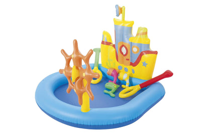 H2OGo! Tug Boat Inflatable Splash Pad - Kids Water Toy for Backyard Summer Water Play - Inflatable Water Park - Water Mat for Babies & Toddlers - (6 Piece Set)