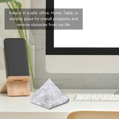 Amazing Gemstone Clear Quartz Pyramid Crystal Healing Stones - 2" Great Pyramid Figurine of Natural Stone Pyramid for Meditation, Reiki, Chakra Balancing and Crystal Pyramids Grid