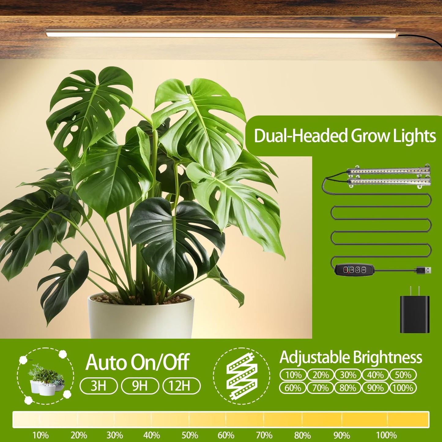 Plant Stand Indoor with Grow Lights, Hanging Plant Stand Plant Shelf Indoor, 65'' Tall Plant Stands Plant Holders for Indoor Plants, Living Room, Bedroom, Balcony