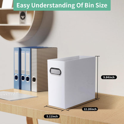 Tcbelosion Collapsible File Organizer Box with Handle, Filing Organizer for Home or Office, Small Portable File Box(1 Pack, White)