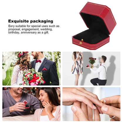 Tomotato Jewelry Rings Box, Square Wedding Ring Case Earrings Brooches Gift Box Trinket Case Velvet Couple Rings Boxes for Proposal Engagement Valentine's Day Wedding Anniversary Mother's Day