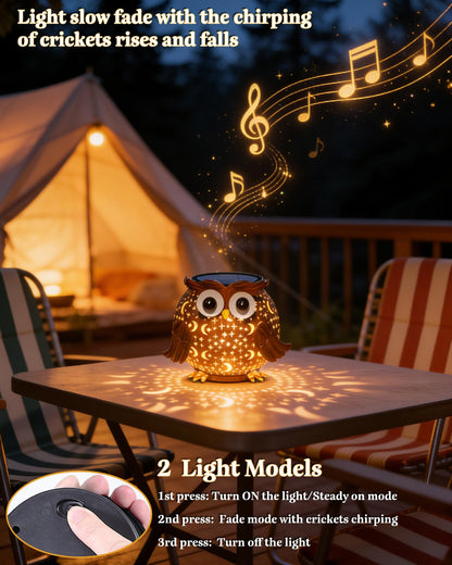 Mantunt Solar Lights Outdoor Owl Garden Decor, Solar Lanterns Outdoor Waterproof Metal Hanging Lantern Solar Garden Lights for Outside Patio Yard, Lawn, Porch, Backyard Decoration