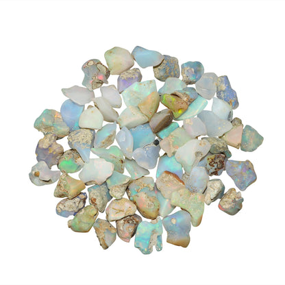 CRYSTALINES 50cts, Wholesale Natural Raw Ethiopian Opal Gemstone, Untreated Polished Rough Stone, Bulk Loose Supplies for Jewelry Making, Healing Crystals, Birthstone, Gem Collection, 26-28pcs