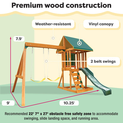 KidKraft Appleton Wooden Swing Set, (Amazon Exclusive)