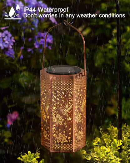 Hummingbird Solar Lantern Outdoor Waterproof - Birthday Gifts for Women Mom Grandma, Mothers Day Gifts, Solar Lights Outdoor Garden Decor for Outside