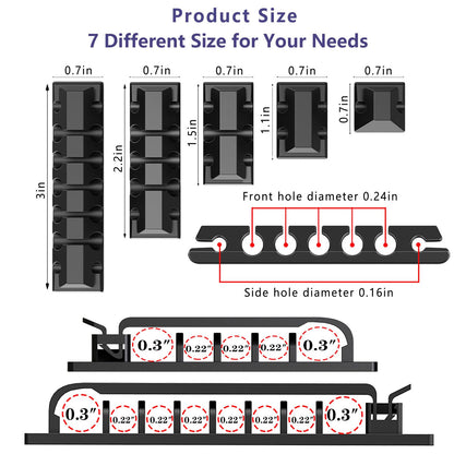 ELII 327 PCS Cable Management Kit 4 Cable Cable Sleeves,65 Cable Clips with 13Cord Holders,25 Roll Cable Organizer Straps,200 Fastening Cable Ties,20 Cable Zip Tie Mounts for Computer (Black)