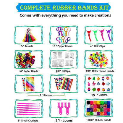 YITOHOP 12080+ Loom Bands Set, Rubber Bands for Bracelet Making Kit, DIY Arts & Crafts Idea, Friendship Bracelet Birthday Gift Kits for Kids Girls Boys Creative Art Crafts