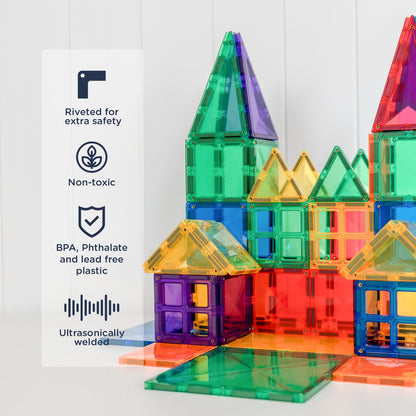 CONNETIX Magnetic Tiles Rainbow Creative Pack, 102 Pieces