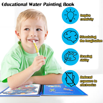 Dduolammng 12 Pack Cartoon Paint Books, Reusable Water Painting Book, Educational Gifts