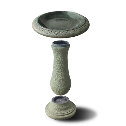 Solution4Patio Fiberclay Outdoor Bird Bath, Weather-Resistant Garden Decor with Non-Slip Basin, Durable Marble-Look Bird Baths for Outdoors, Easy-Clean Birdbath for Outside for Lawn Yard Garden