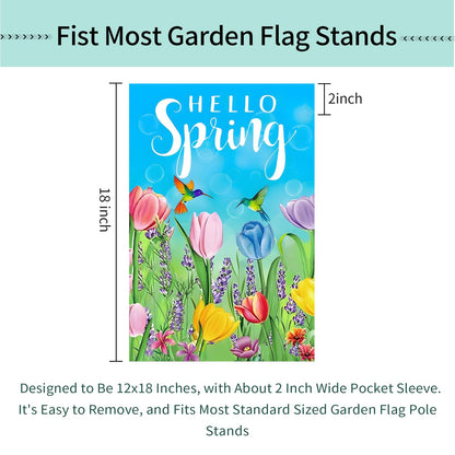Seasonal Garden Flags Set of 12 Double Sided 12x18 Inch, Small Yard Flags for Outside, Christmas Halloween Easter Valentine's Day Decor, Spring Summer Fall Winter Holiday Garden Decorations