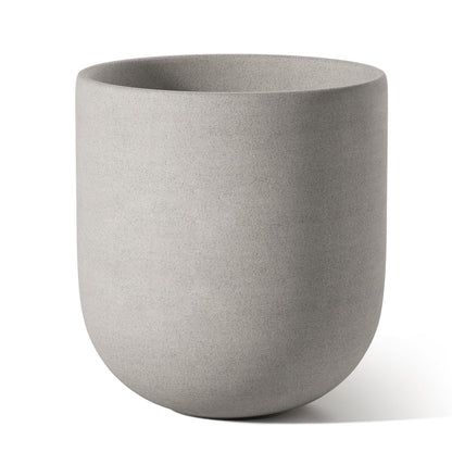 LE TAUCI 6 Inch Plant Pot, Ceramic Pot with Drainage Hole & Rubber Plug, Indoor Planter for Herbs & Small Houseplants, Cylinder Planter for Home Office, Neutral Gray