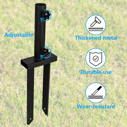 KSWLOR Flag Spike Ground Stake, Ajustable Metal Flag Pole Stakes, Feather Flag Stake Base, Ground Spike Flag Pole Holder, Ground Outdoor Banner Stakes for Garden Lawn Suitable for 0.5-1 inch Rods