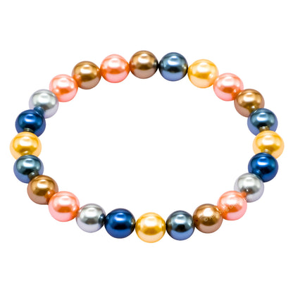 Amazing Gemstone Crystal Bracelet for Women Men's Gifts - Protection Healing Crystal Bracelet - 8mm Gemstone Beaded Stretchable Bracelet Pulseras Para Hombres Mujer Stocking Stuffers Mothers Day Gift (Multi Pearl)