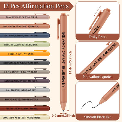 Kosiz 24 Pcs/12 Set Positive Affirmation Gifts Bulk for Women Gratitude Spiral Journals with Pens Motivational Notebooks Mothers Day Gifts for Mom Employee Coworker Teacher Nurse Volunteer (Vibrant)