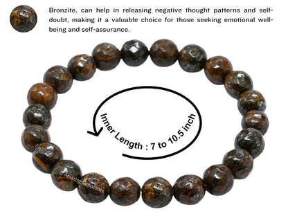Amazing Gemstone Bronzite Bracelet for Women - Chakra Mens Bracelet Protection Crystals and Healing Stones - Blessing Bracelet Spiritual Meditation Gift Christmas Stocking Stuffers