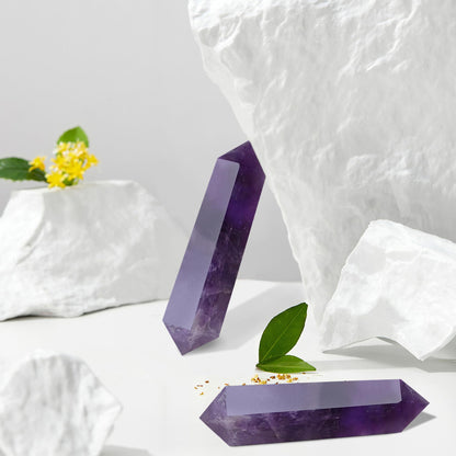YATOJUZI 3.5" Amethyst Healing Crystals Wand Natural Crystals and Healing Stones Large Hexagonal Amethyst Crystal Points for Meditation Divination Reiki Energy Balancing 1PCS