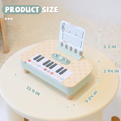 FReniland Wooden Baby Piano, 18 Keys Digital Toddler Piano, Musical Educational Instrument Toy with Music Scores for Boys Girls Ages 2+
