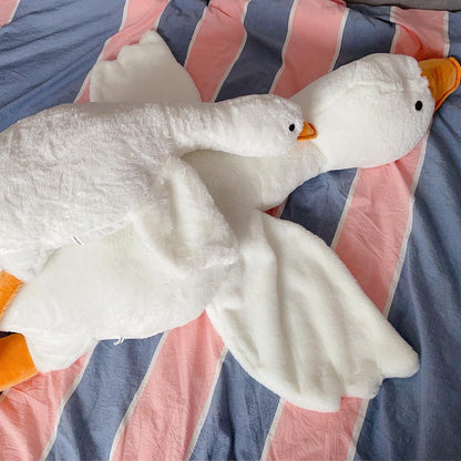 Haengbuk-Goose Stuffed Animal, 74.8in/190cm Giant Sleeping Hugging Pillow, Soft White Swan Plush Toy, for Kids, Friends or Family