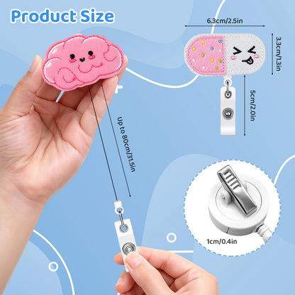 32 Pcs Nurse Badge Reel Retractable Felt Funny Nursing Badge Holder Medical Name ID Clips for Nurse Student National Nurses Week Holiday Office Gift (Alligator Clip)