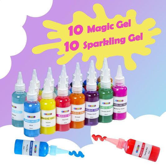 Magic Water Elf Toy Kit - 20= Color DIY Aqua Fairy Water Gel Kit, STEM Sensory Toys for Kids Ages 4-8, Creative Arts and Crafts Birthday Party Favors for Boys Girls 3-5 6-12