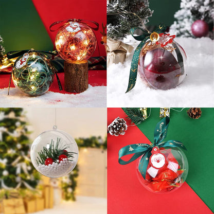 ZUOKEMY 10 Pcs 3.14 inch Filling Transparent Plastic Decorative Call DIY Craft Ball Transparent Ball Christmas, Birthday, Wedding, Party and Home Decoration Ornaments ((3.14"/80mm))