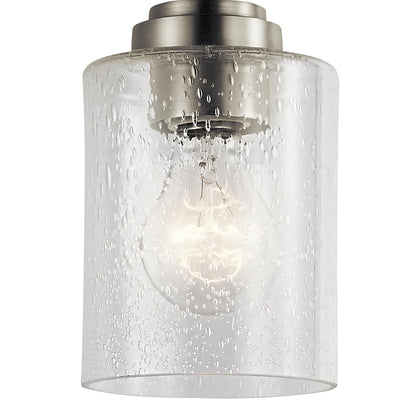 Kichler Winslow 7.5" Mini Kitchen Pendant with Clear Seeded Glass in Brushed Nickel, (7.5" H x 4.25" W), 44032NI