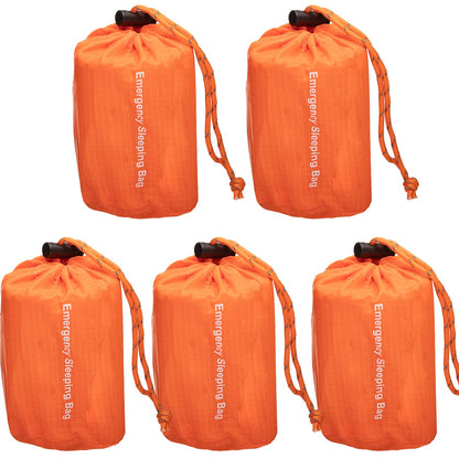 NovaMedic Emergency Sleeping Bag 5 Pack – 84"x36" Thermal Mylar Survival Bivy Sack – Waterproof, Lightweight & Compact Emergency Blanket for Camping, Hiking, Outdoor Survival & Travel