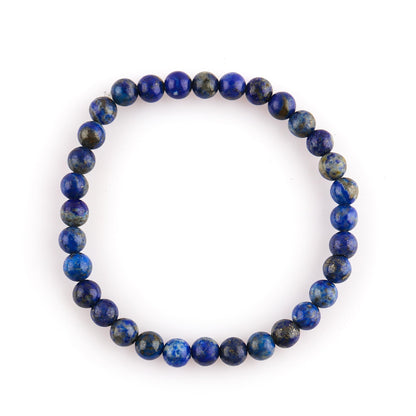 Gemimpression Natural Lapis Lazuli Gemstone Stretchable Bracelet, 6mm Round Beads, Elastic Adjustable Crystal Bracelet for Spiritual Healing, Christmas Gift (Lapis Lazuli)