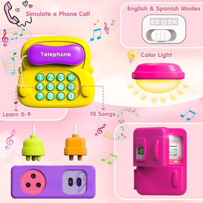 Baby Busy Board for 1-2 Year Old Boy Girl Gift,Musical Toddler Toys for 1+ Year Old,Early Educational Toy for Toddlers 1-3,Birthday Gifts for 1+Year Old Girl, 1 2 Year Old Christmas Toys Gifts