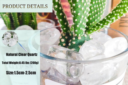 DUQGUHO Clear Quartz Healing Crystals Stones Set Natural Bulk Crystals Tumbled Polished Irregular Crystal Stones Bulk Rocks 0.45 lbs